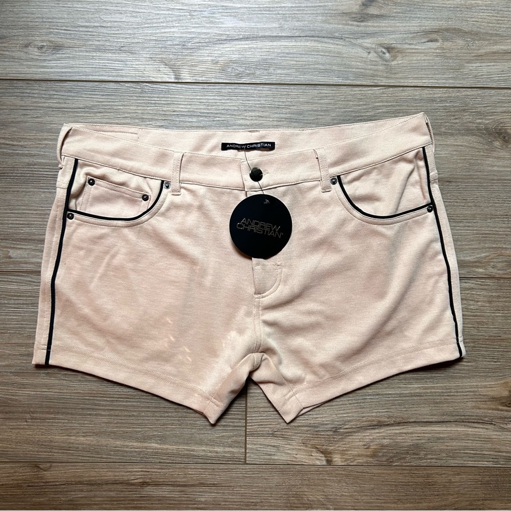 Currently Unavailable Andrew Christian | Stretch Shorts in Beige (32" Waist)